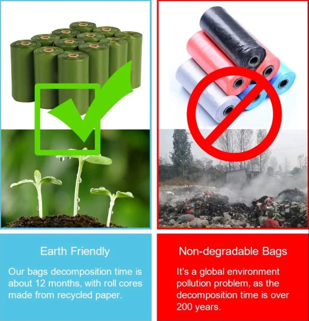 Dog Poop Bags 270 Ct Biodegradable Leakproof Pet Waste Bags Strong Durable Green